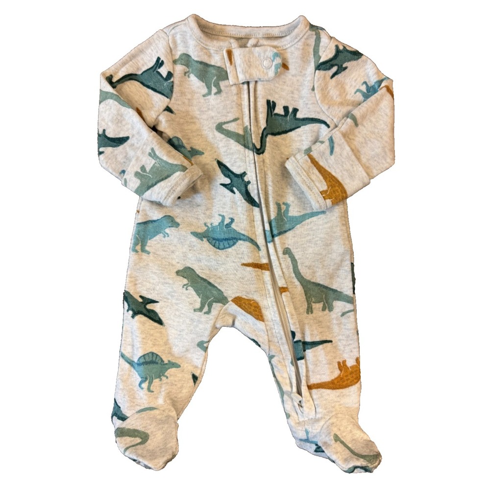 Carters Baby Sleeper Boy Preemie Outfit Romper Zipper Fleece Dinosaur Dino‎